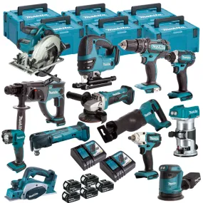 Makita 18V 13 Piece Power Tool Kit with 5 x 5.0Ah Battery & Charger T4TKIT-16465