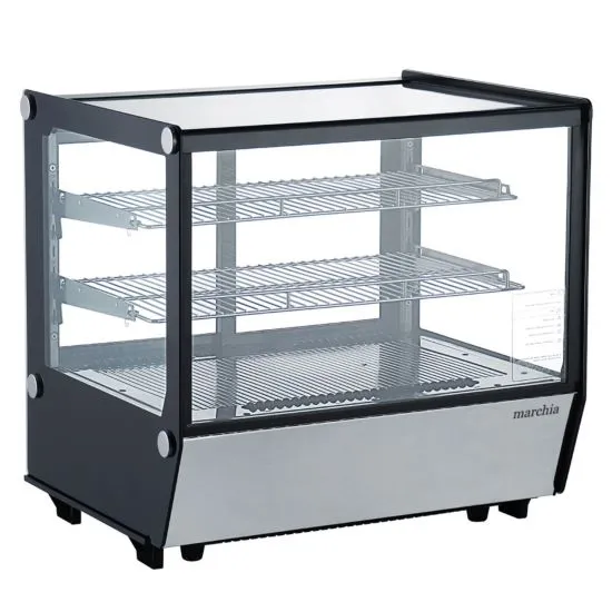 Marchia MDC120-ST 28” Countertop Refrigerated Straight Glass Bakery Display Case with LED Lighting