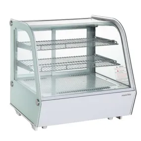 Marchia MDC121-W 28" White Countertop Refrigerated Curved Glass Bakery Display Case with LED Lighting