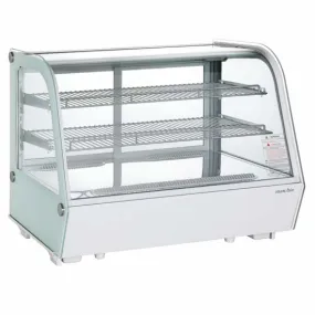 Marchia MDC161-W 36" White Countertop Refrigerated Curved Glass Bakery Display Case with LED Lighting