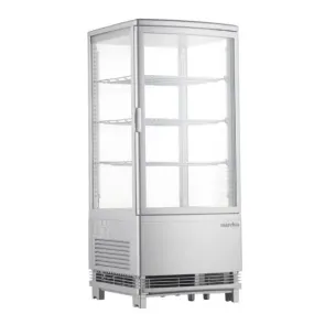 Marchia MDC78S Silver Countertop Refrigerated Glass Display Case with LED Lighting