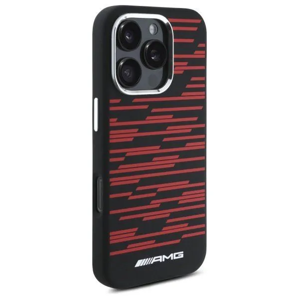 Mercedes Benz AMG Silicone Graphics Case with MagSafe for iPhone 16 Pro Max 6.9" Black - AMHMP16X24SSRRK