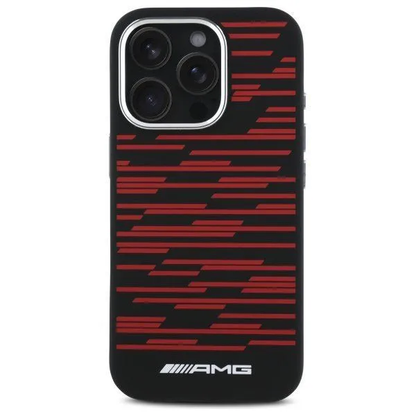 Mercedes Benz AMG Silicone Graphics Case with MagSafe for iPhone 16 Pro Max 6.9" Black - AMHMP16X24SSRRK