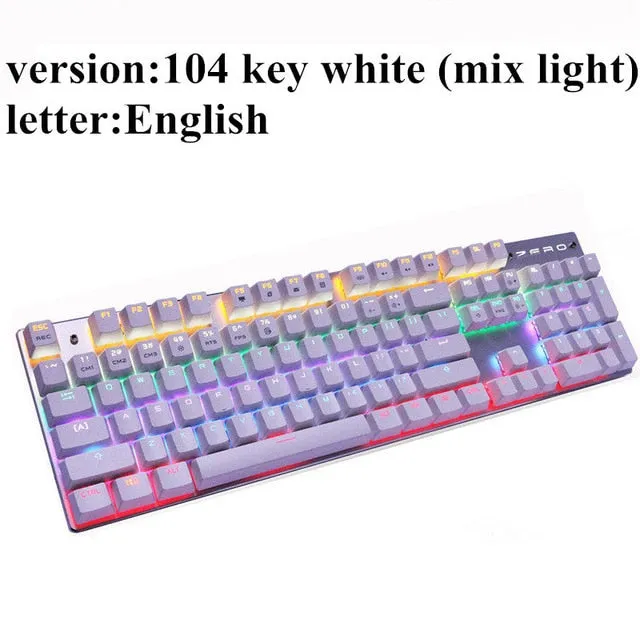 Metoo  Edition Mechanical Keyboard 87 keys Blue Switch Gaming Keyboards for Tablet Desktop  Russian sticker