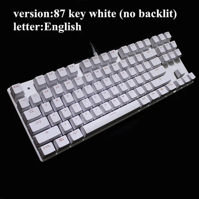 Metoo  Edition Mechanical Keyboard 87 keys Blue Switch Gaming Keyboards for Tablet Desktop  Russian sticker