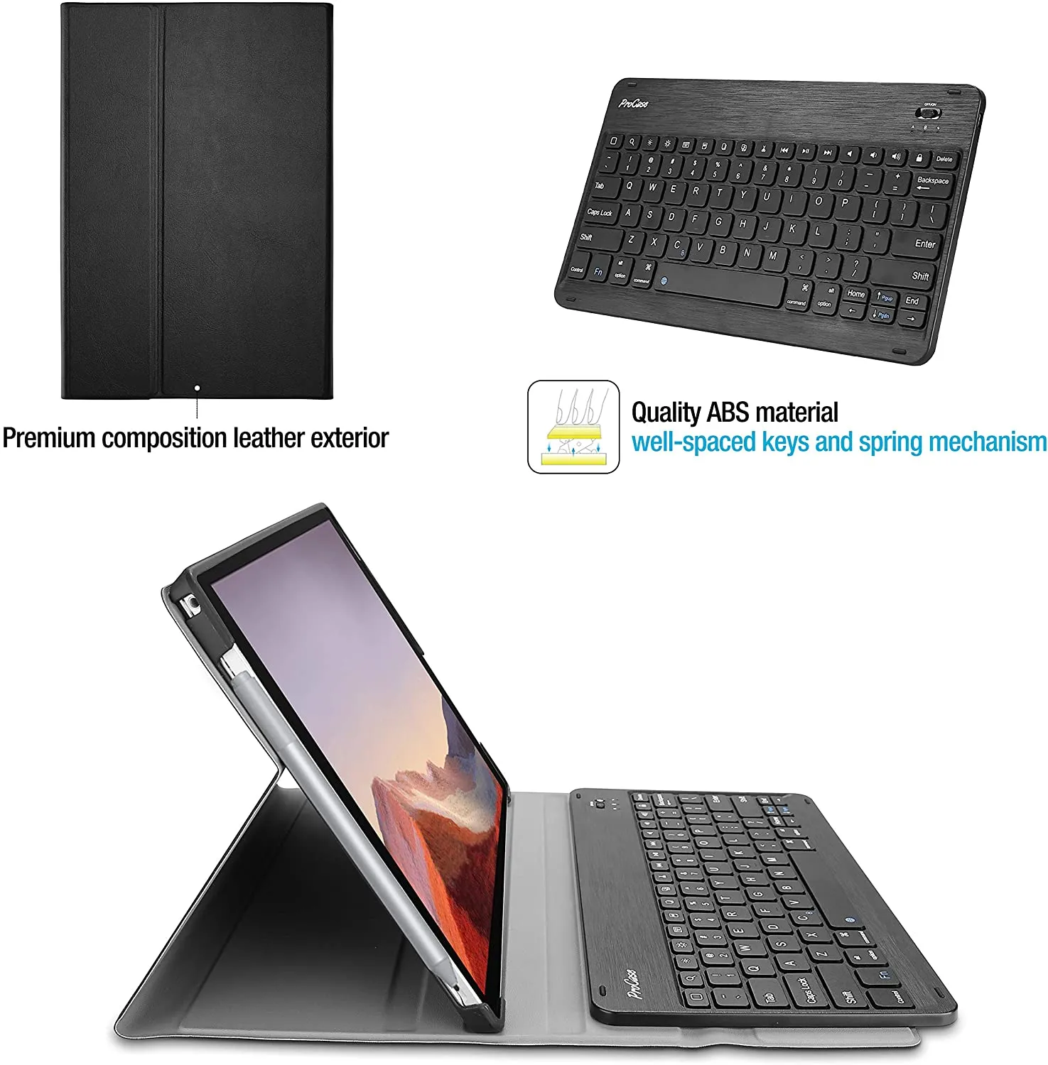 Microsoft Surface Pro 4/ Pro 5/ Pro 6/ Pro 7/ Pro 7 Plus Case with Detachable Keyboard | ProCase