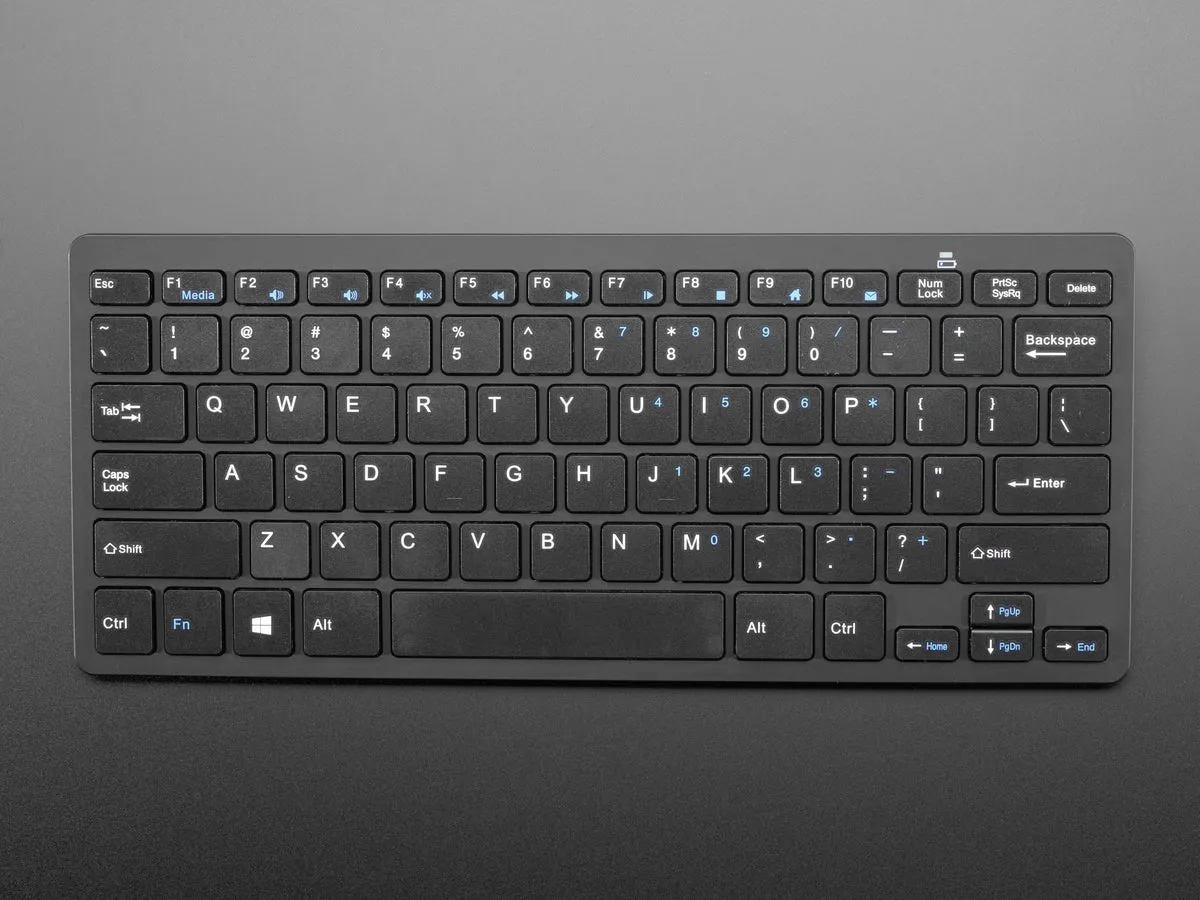 Mini Wireless Keyboard - Black w/ Batteries