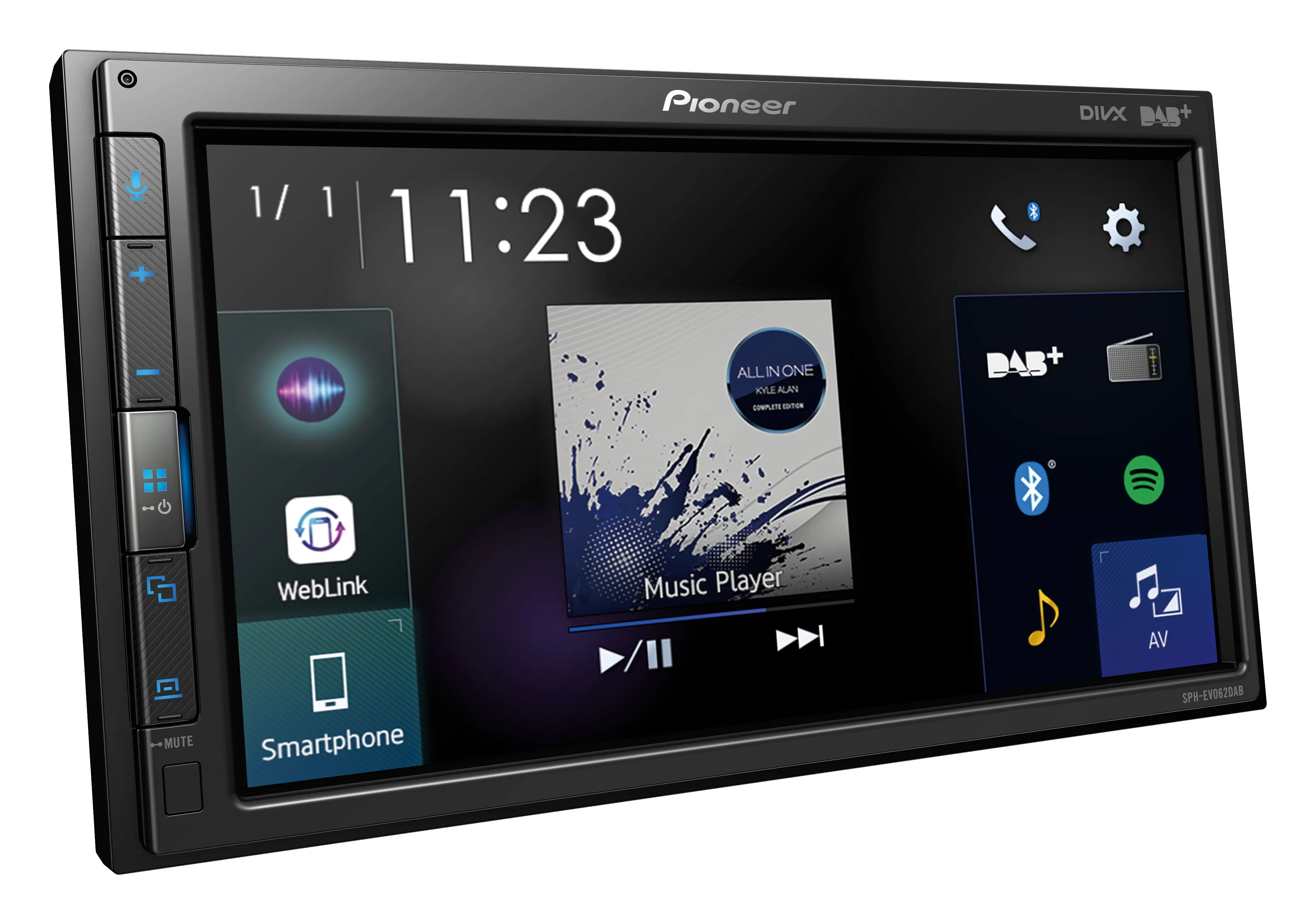 Multimedija automobiliui Pioneer SPH-EVO62DAB-UNI, 1-DIN, USB, BLUETOOTH, Apple CarPlay, Android Auto