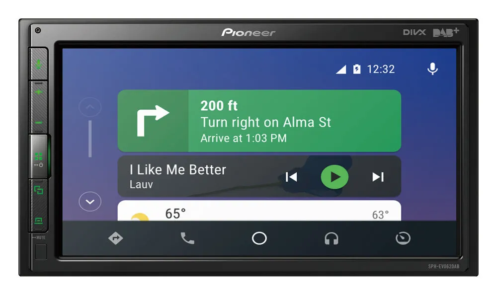 Multimedija automobiliui Pioneer SPH-EVO62DAB-UNI, 1-DIN, USB, BLUETOOTH, Apple CarPlay, Android Auto