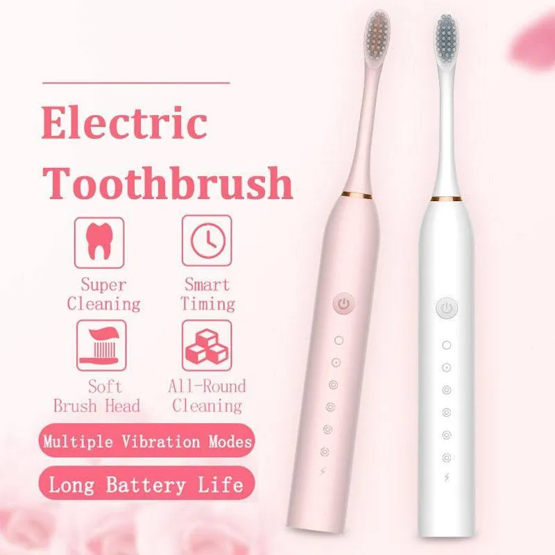 Newest Ultrasonic Electric Toothbrush Rechargeable USB with Base