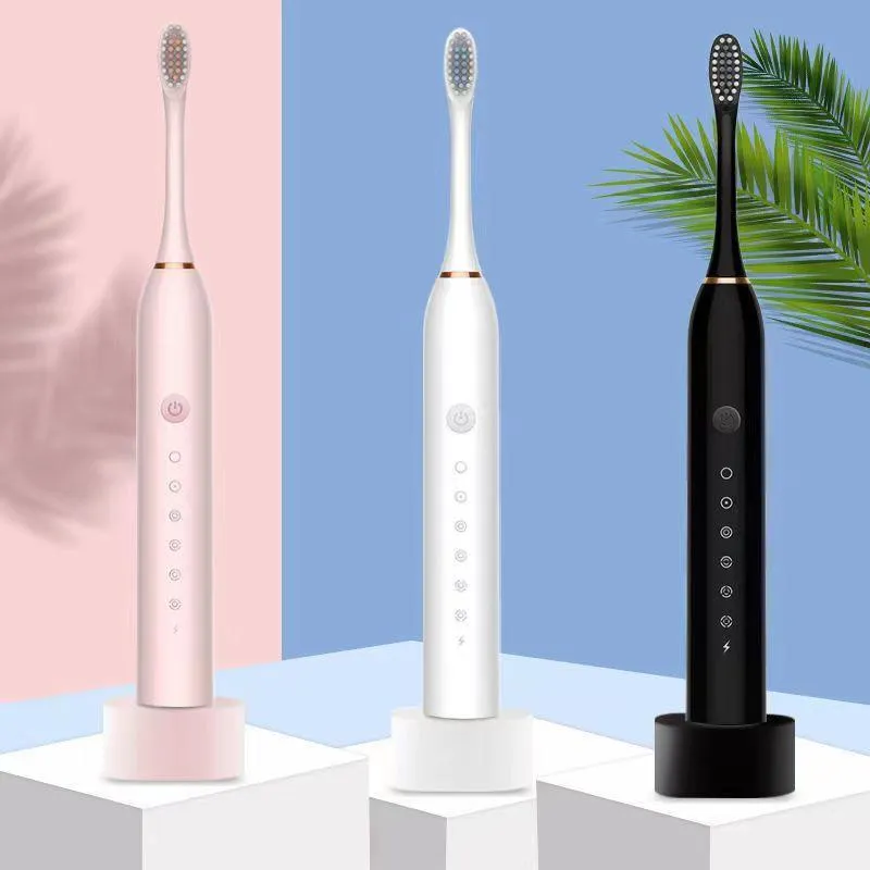 Newest Ultrasonic Electric Toothbrush Rechargeable USB with Base