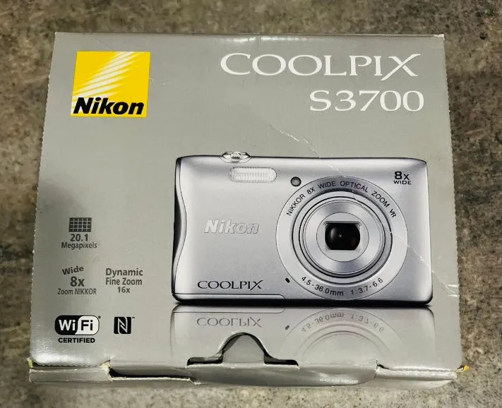 Nikon COOLPIX S3700 Digital Camera - Silver