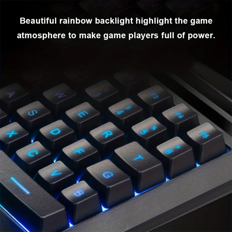 One-Handed Mechanical Gaming Keyboard RGB Backlit Portable Mini Gaming Keypad.