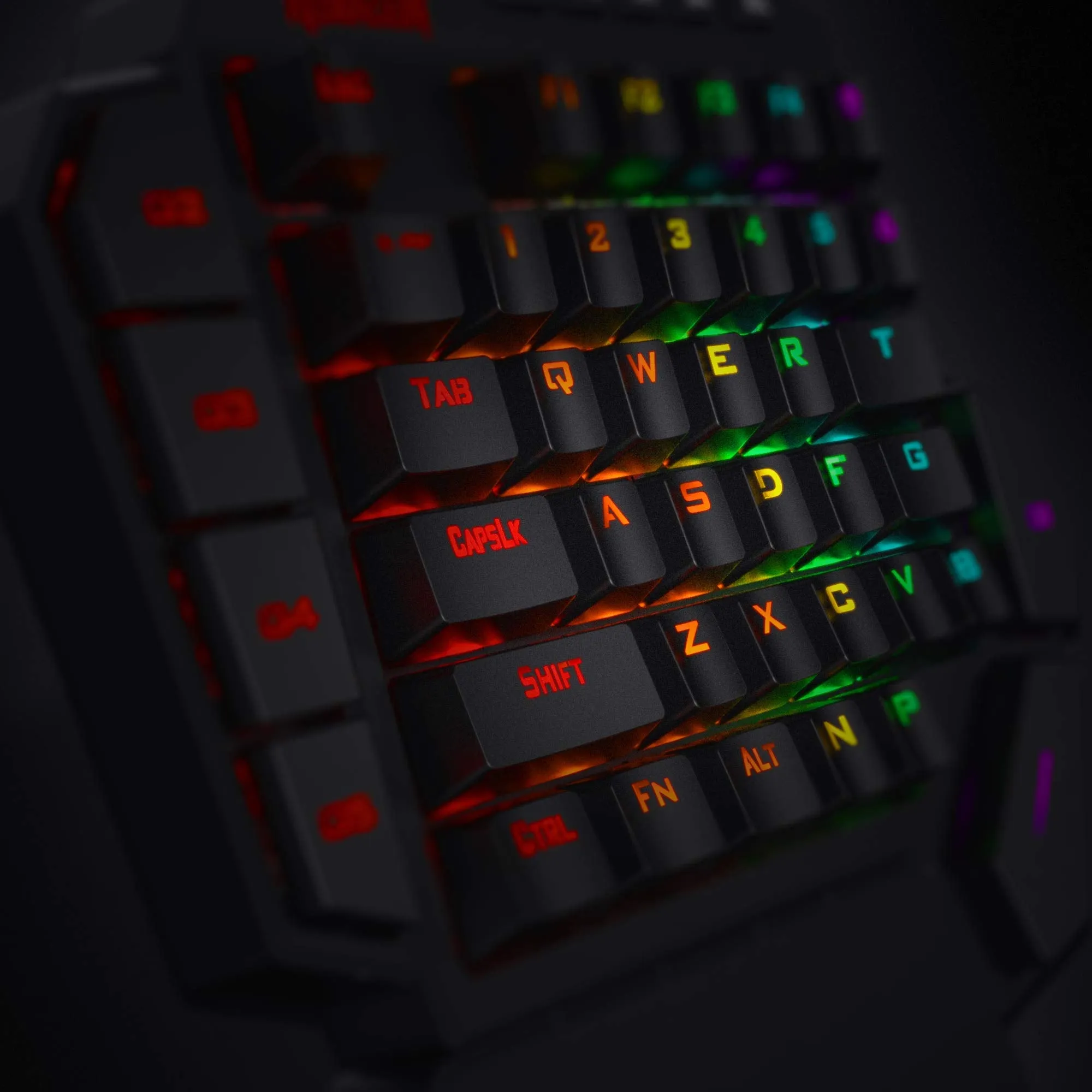 One-Handed Wired RGB Mechanical Gaming Keyboard, 42 Keys Type-C Keypad with Hot-Swappable Socket, 7 Macro Keys & Detachable Wrist Rest