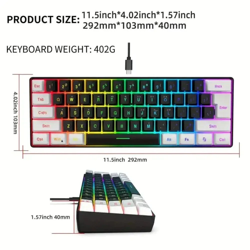 Onetify Floating Keycaps Compact Wired RGB Gaming Keyboard