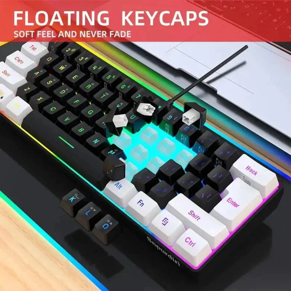 Onetify Floating Keycaps Compact Wired RGB Gaming Keyboard