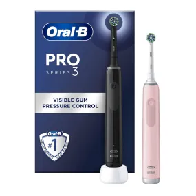 Oral-B Pro 3 - 3900 - Black & Pink Electric Toothbrush Duo Pack (N)