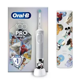 Oral-B | Vitality Pro Kids Disney 100 | Electric Toothbrush With Travel Case | Rechargeable | For Kids | Number Of Brush