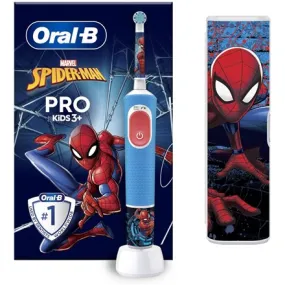 Oral-B | Vitality Pro Kids Spiderman | Electric Toothbrush With Travel Case | Rechargeable | For Children | Blue | Numbe