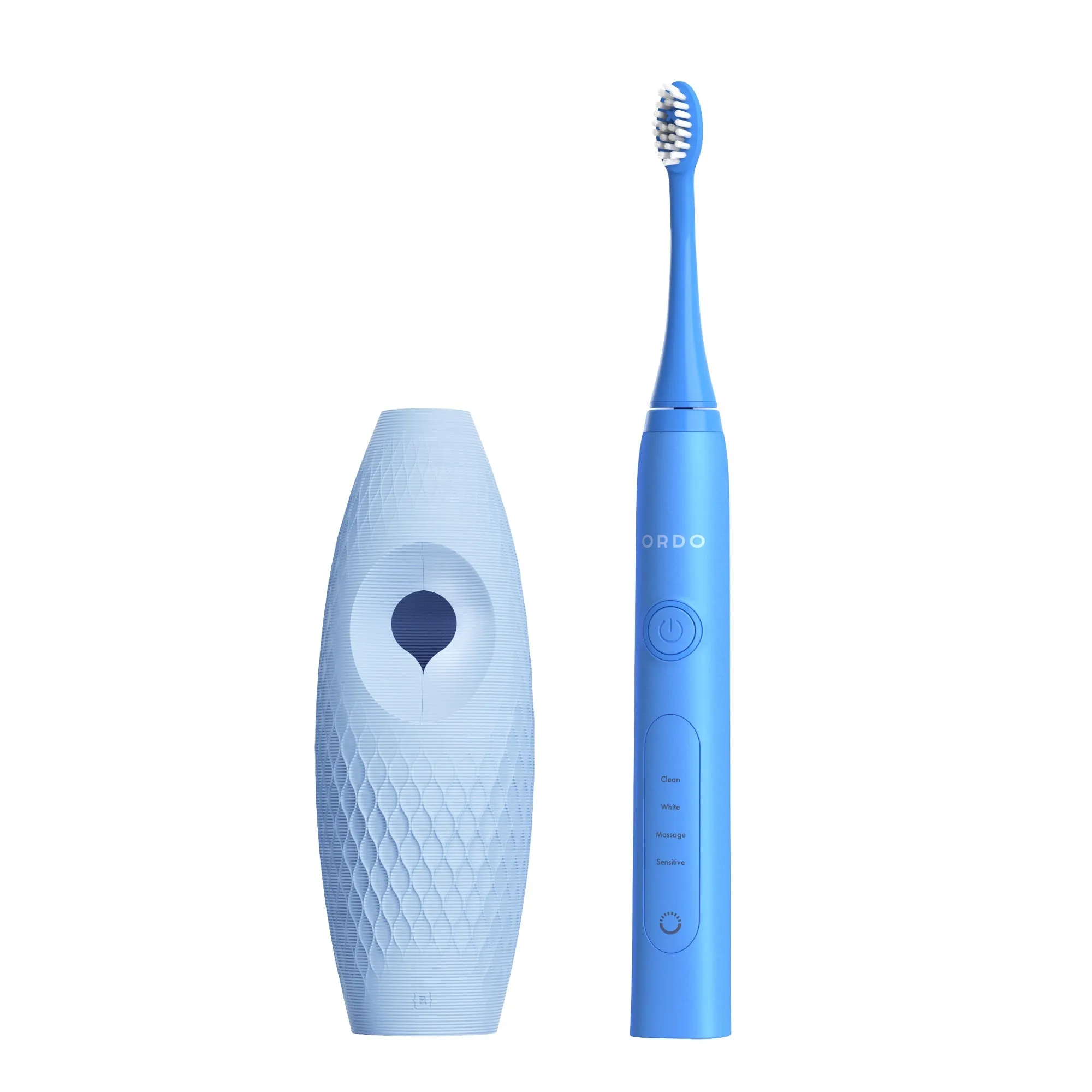 Ordo Sonic  Toothbrush & {access}ories Handle - Soft Blue Curved Large Diamond