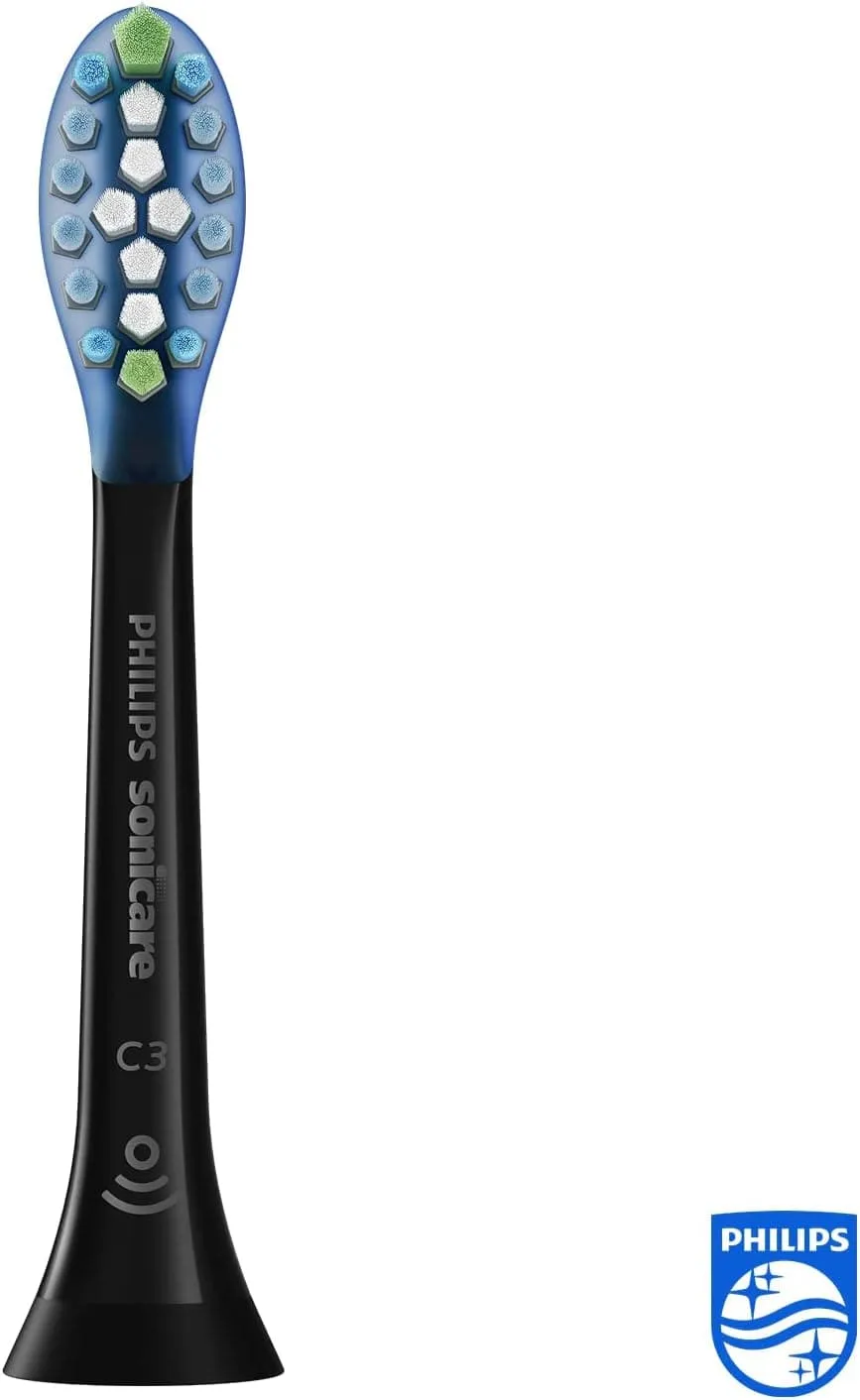 Philips Sonicare Original C3 Premium Plaque Defence Standard Sonic Toothbrush heads - 2 Pack in Black