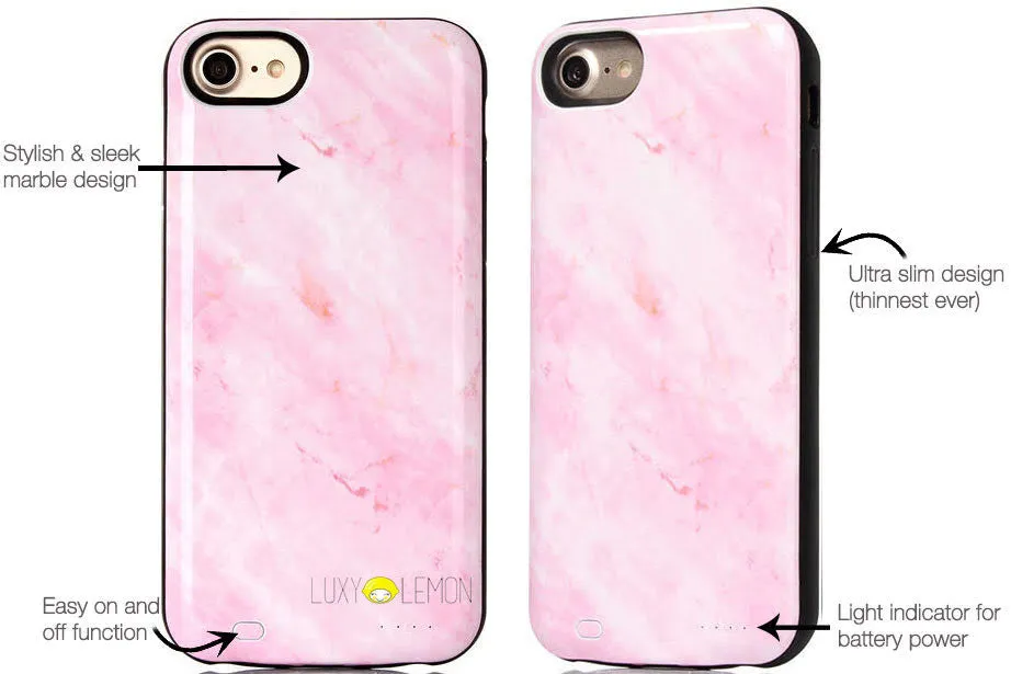 Pink Marble Battery Case