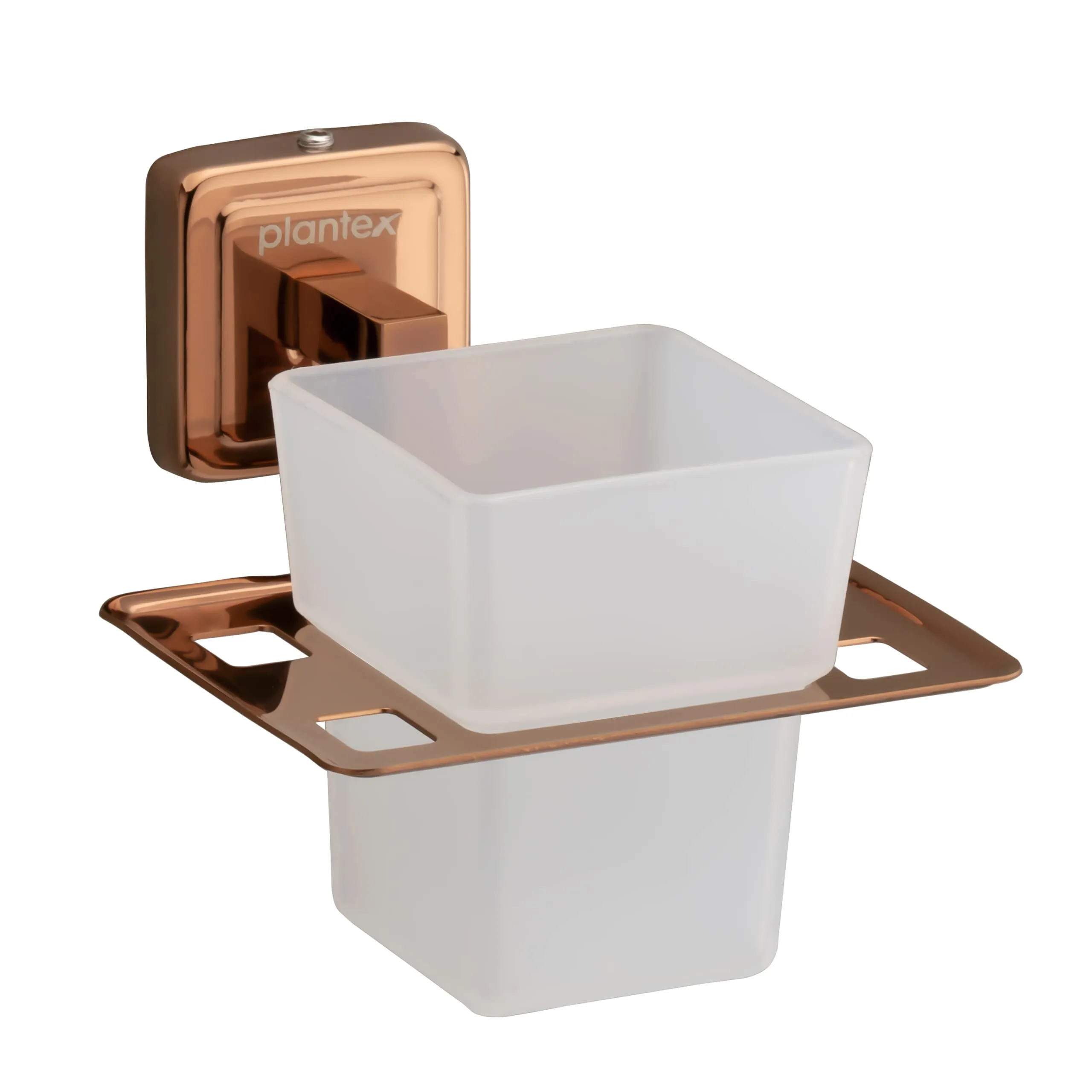 Plantex Deccan Rose Gold Tumbler Holder Stand with Spaces for Toothbrush (304 Stainless Steel)