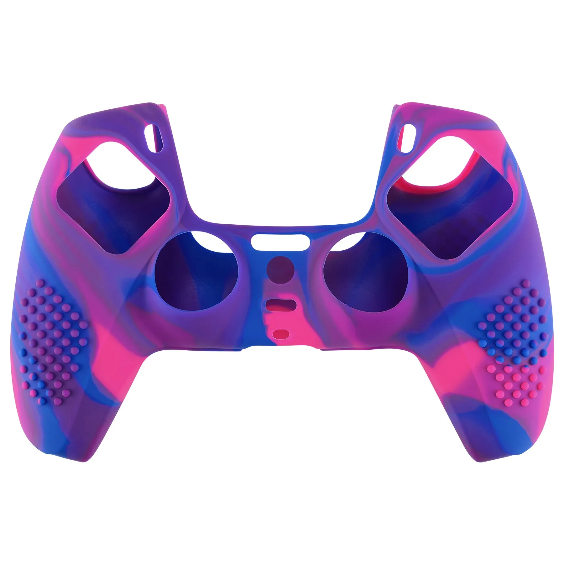 PlayVital 3D Studded Edition Anti-Slip Silicone Cover Skin for ps5 Controller, Soft Rubber Case Protector for ps5 Wireless Controller with Thumb Grip Caps - Pink & Purple & Blue - TDPF021