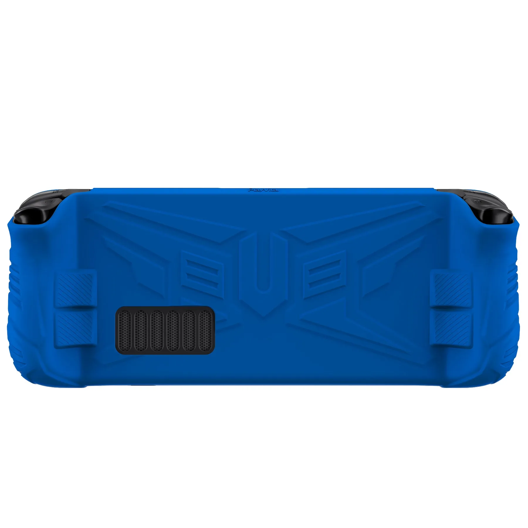 PlayVital Armor Series Protective Case for Steam Deck LCD, Soft Cover Silicone Protector for Steam Deck with Back Button Enhancement Designed & Thumb Grips Caps - Blue - XFSDP006