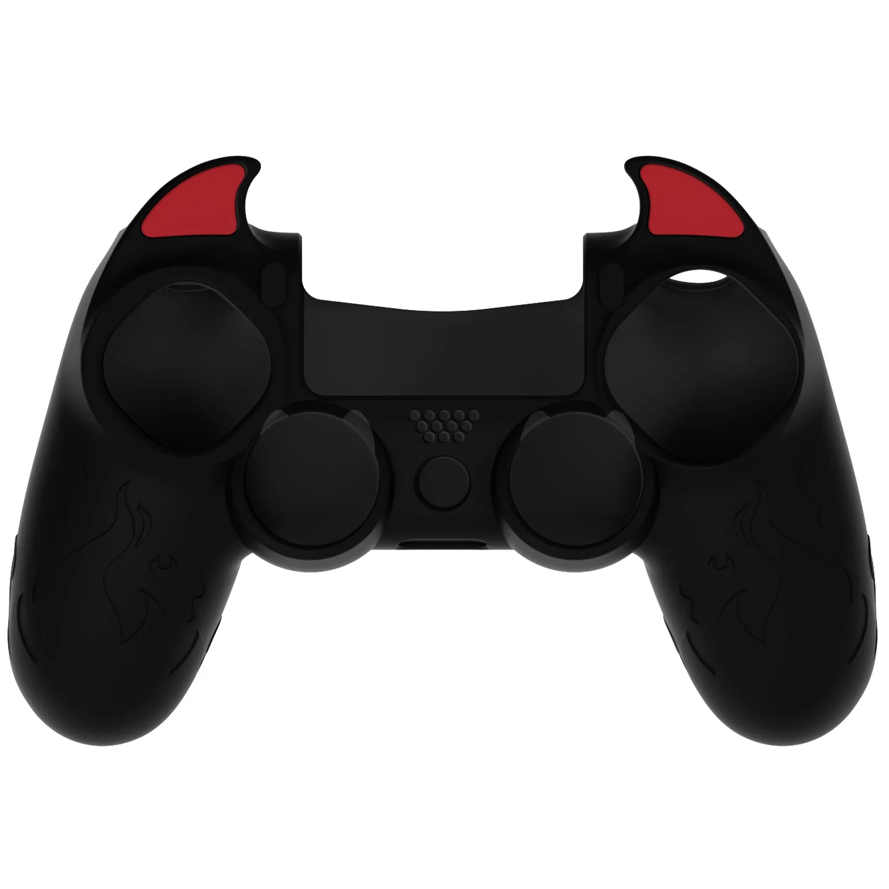 PlayVital Cute Demon Controller Skin for PS4 with Thumb Grips & Stickers, Kawaii Anti-Slip Silicone Controller Cover Grip Protector for PS4 Slim/Pro Controller - Black - BRJP4P001