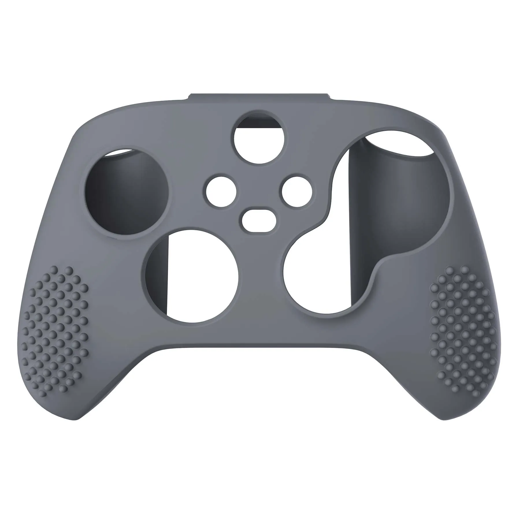 PlayVital Gray 3D Studded Edition Anti-slip Silicone Cover Skin for Xbox Series X Controller, Soft Rubber Case Protector for Xbox Series S Controller with 6 Black Thumb Grip Caps - SDX3006