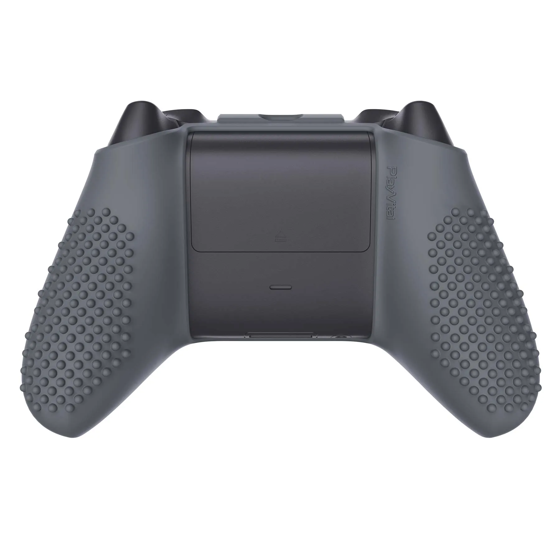 PlayVital Gray 3D Studded Edition Anti-slip Silicone Cover Skin for Xbox Series X Controller, Soft Rubber Case Protector for Xbox Series S Controller with 6 Black Thumb Grip Caps - SDX3006