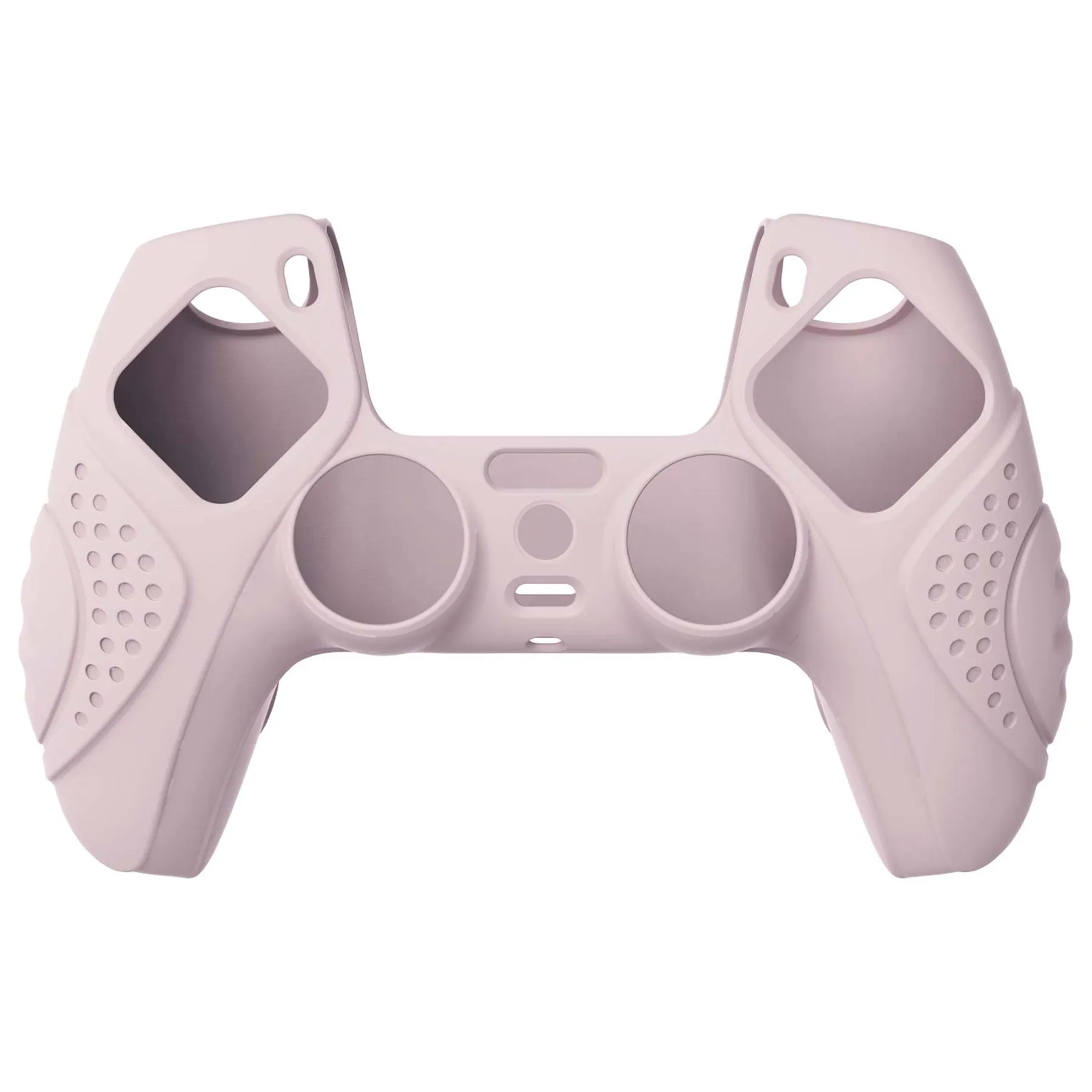 PlayVital Guardian Edition Pink Ergonomic Soft Anti-slip Controller Silicone Case Cover, Rubber Protector Skins with White Joystick Caps for PS5 Controller - YHPF005