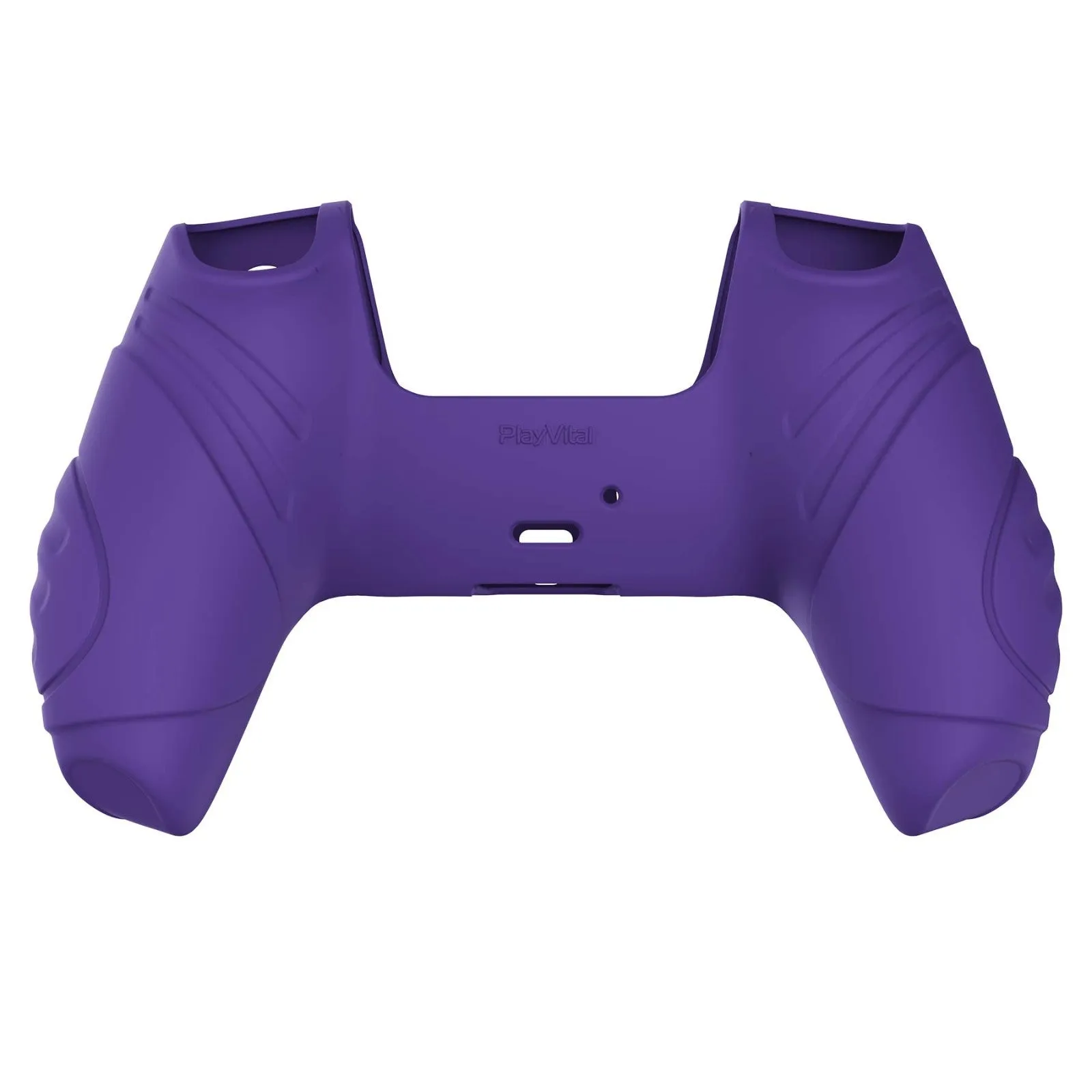 PlayVital Guardian Edition Purple Ergonomic Soft Anti-slip Controller Silicone Case Cover, Rubber Protector Skins with Black Joystick Caps for PS5 Controller - YHPF007