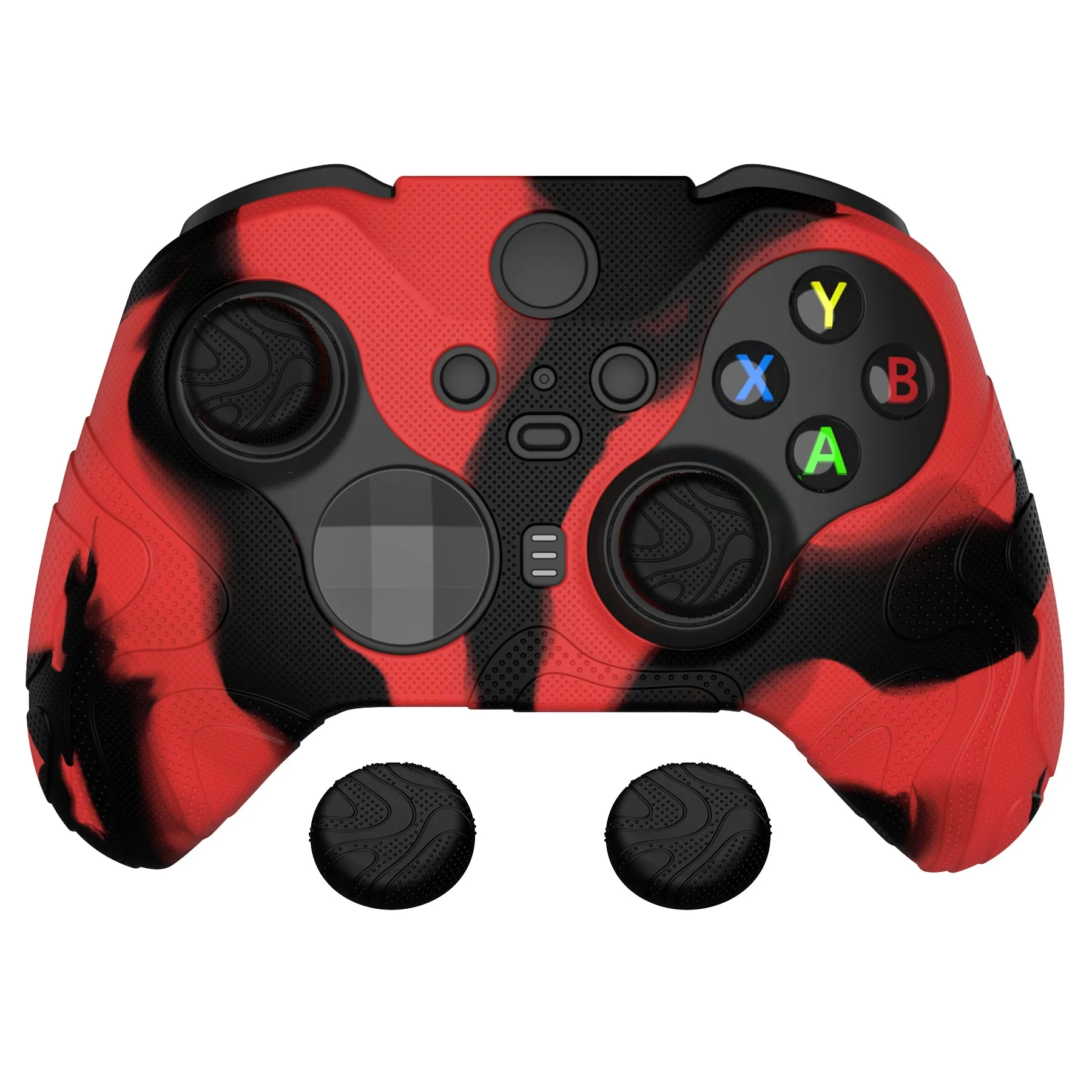 PlayVital Mountain Range Edition Silicone Cover with Thumb Grips for Xbox Elite Series 2 Controller & Xbox Elite Series 2 Core Controller - Red & Black - DVGE2P003