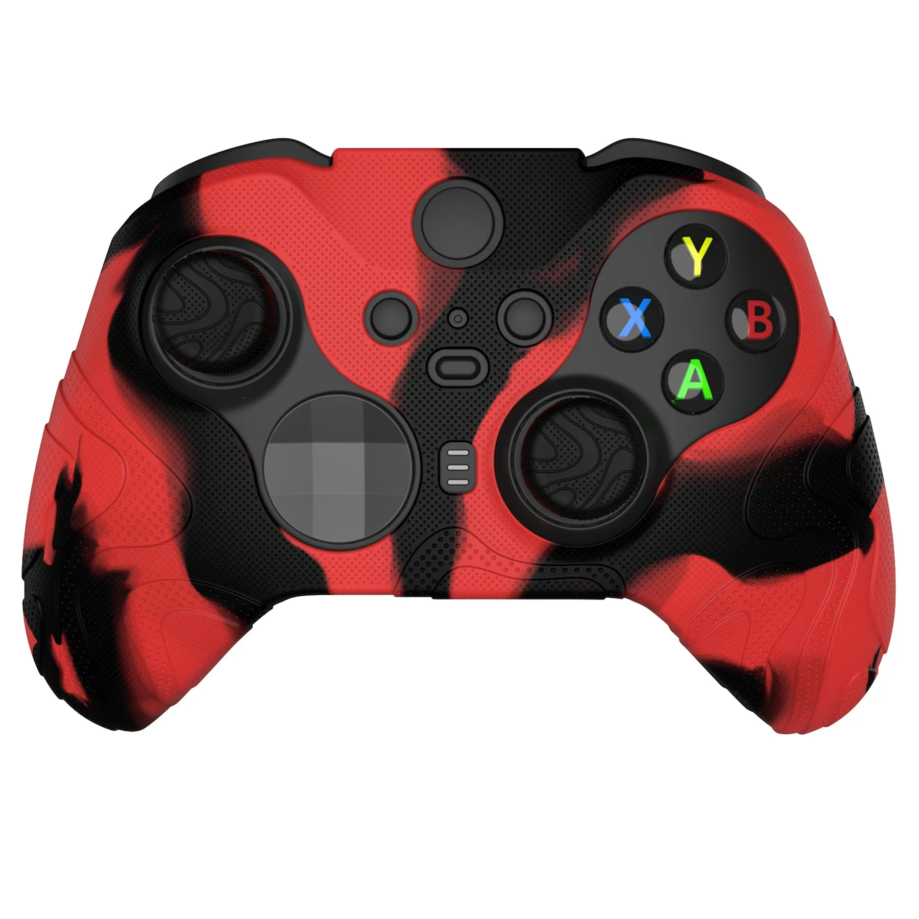 PlayVital Mountain Range Edition Silicone Cover with Thumb Grips for Xbox Elite Series 2 Controller & Xbox Elite Series 2 Core Controller - Red & Black - DVGE2P003