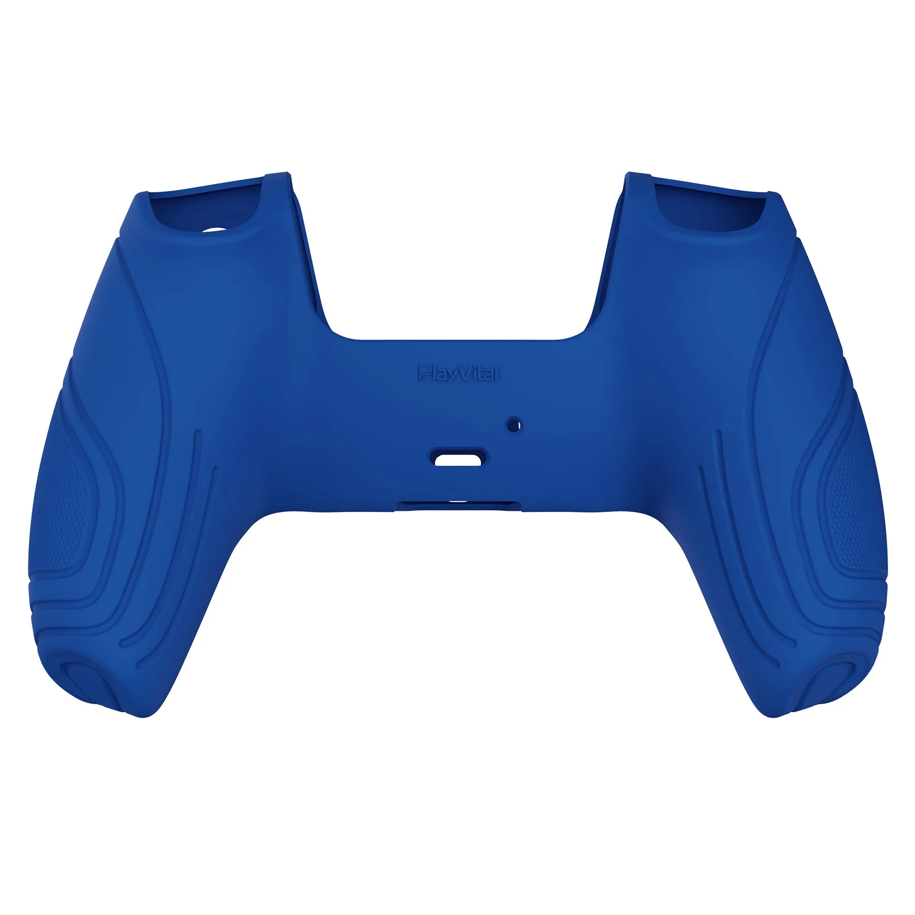 PlayVital Samurai Edition Blue Anti-slip Controller Grip Silicone Skin, Ergonomic Soft Rubber Protective Case Cover for PlayStation 5 PS5 Controller with Black Thumb Stick Caps - BWPF008