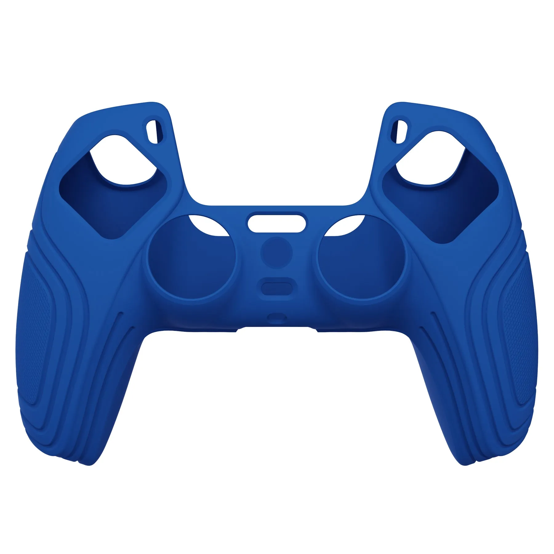 PlayVital Samurai Edition Blue Anti-slip Controller Grip Silicone Skin, Ergonomic Soft Rubber Protective Case Cover for PlayStation 5 PS5 Controller with Black Thumb Stick Caps - BWPF008