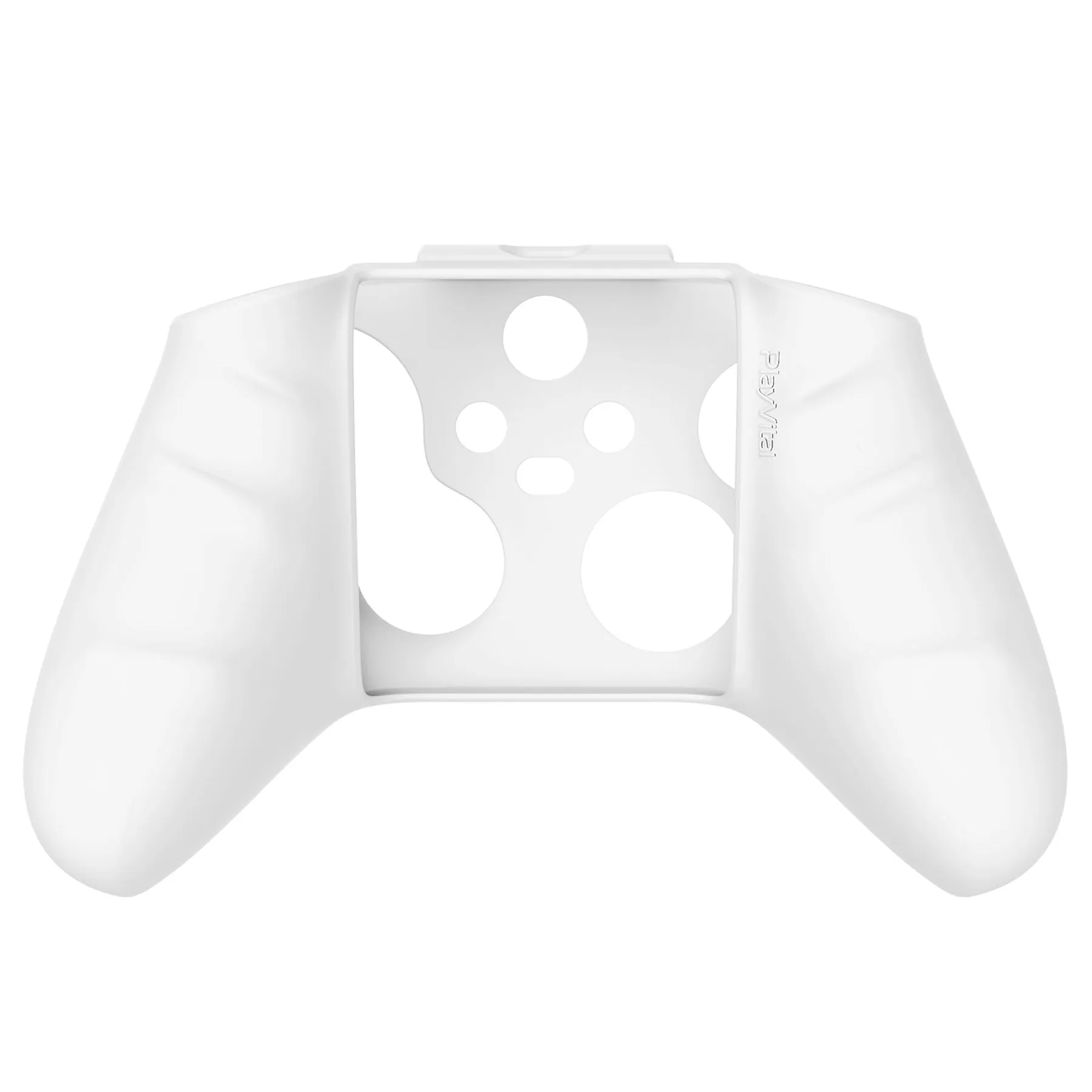 PlayVital White Pure Series Anti-Slip Silicone Cover Skin for Xbox Series X Controller, Soft Rubber Case Protector for Xbox Series S Controller with White Thumb Grip Caps - BLX3002