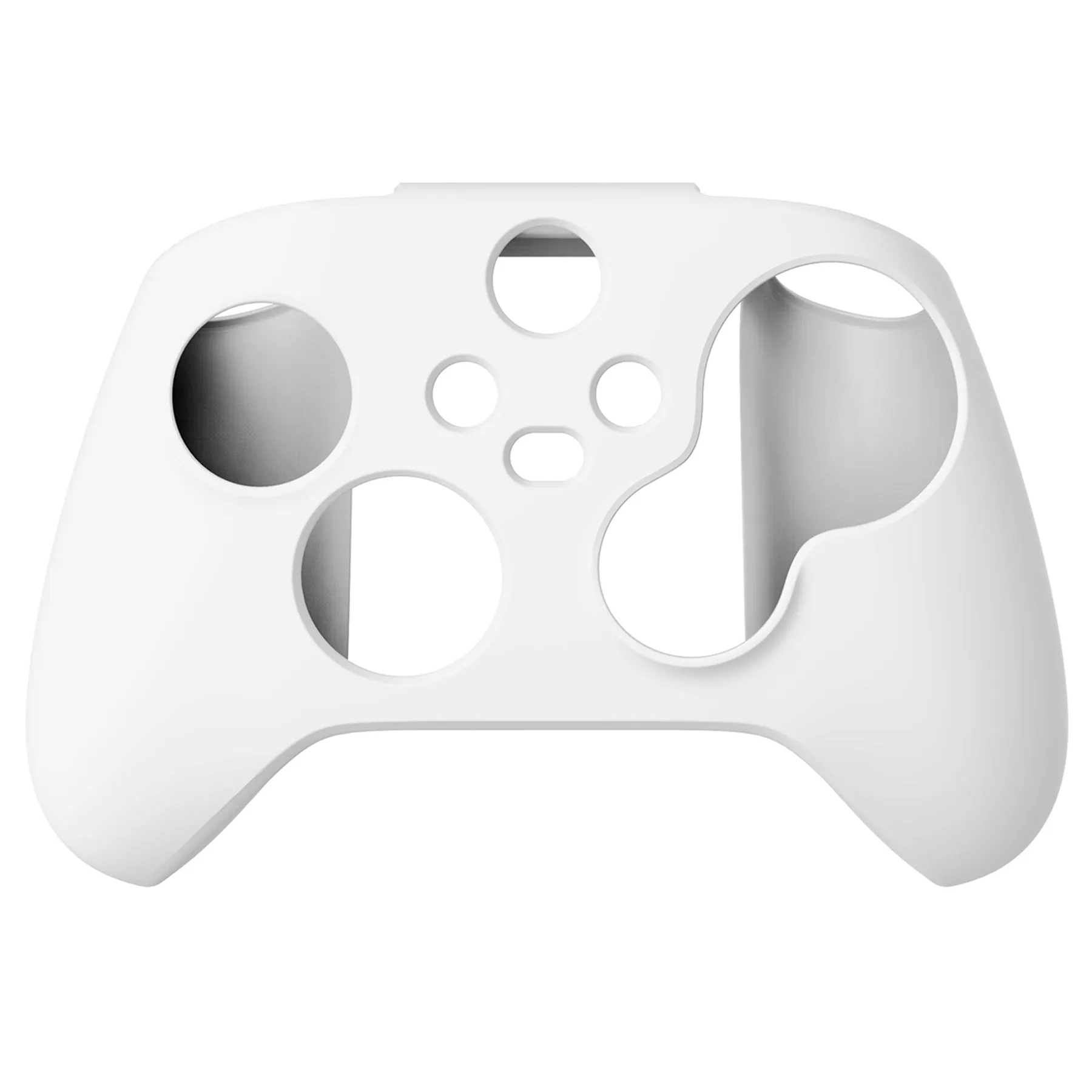 PlayVital White Pure Series Anti-Slip Silicone Cover Skin for Xbox Series X Controller, Soft Rubber Case Protector for Xbox Series S Controller with White Thumb Grip Caps - BLX3002