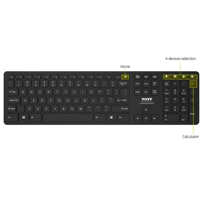 Port Connect Executive Qwerty Wireless Keyboard - Black | 900903-UK