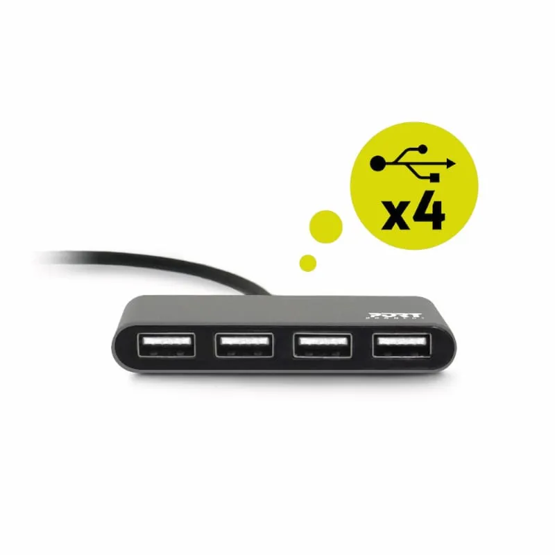 Port Usb Type-C To 4 X Usb2.0 480Mbs 4 Port Hub - Black