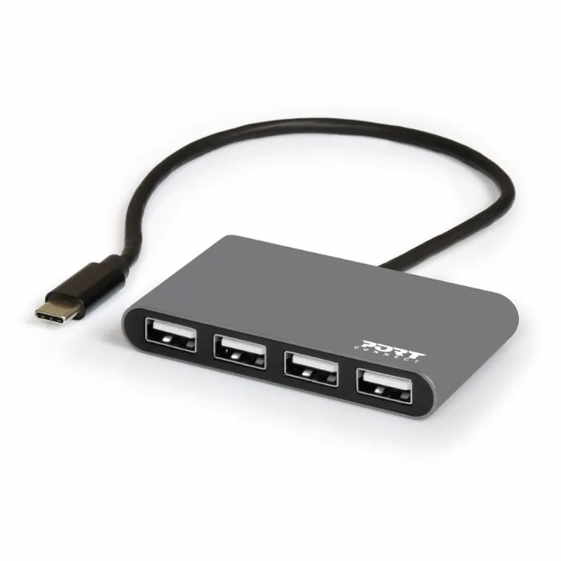 Port Usb Type-C To 4 X Usb2.0 480Mbs 4 Port Hub - Black