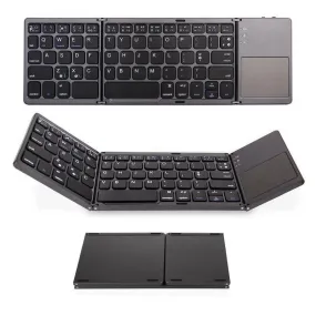 Portable Triple Folding Bluetooth Keyboard Wireless Mini Foldable