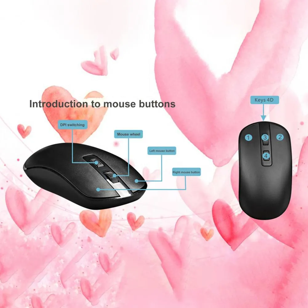 Portable  Useful 2.4GHz Noiseless Wireless Keypad Mouse Ergonomic Office Keyboard Widely Compatible   Computer Accessories