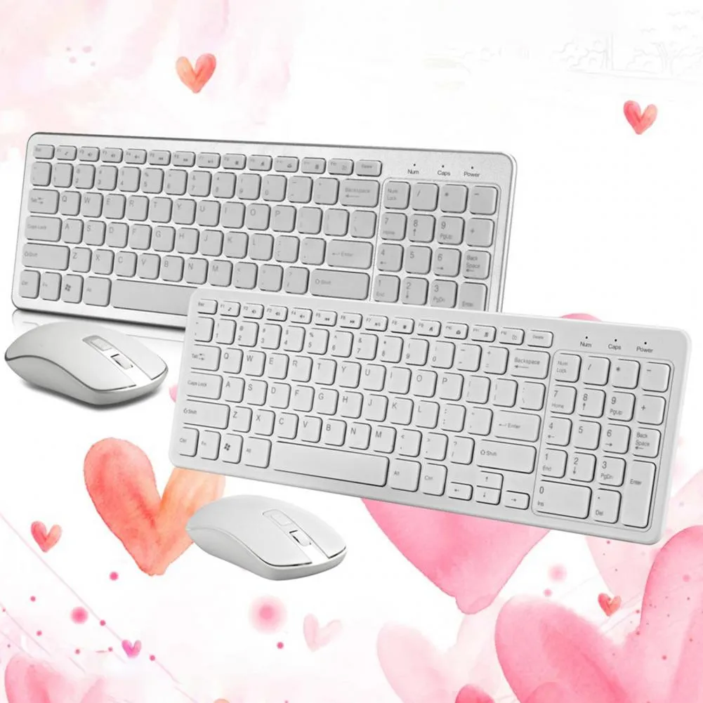 Portable  Useful 2.4GHz Noiseless Wireless Keypad Mouse Ergonomic Office Keyboard Widely Compatible   Computer Accessories