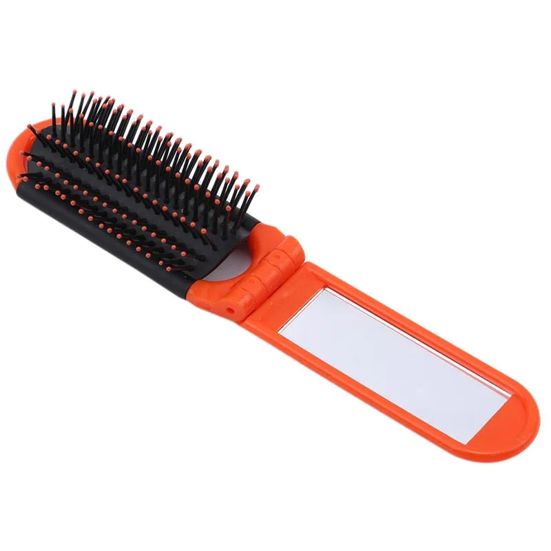 Professional Portable Foldable Hair Brush Mirror