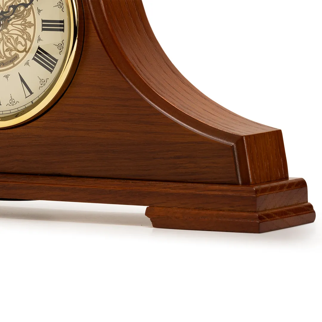 QXJ013B Classical  Oak Wood Mantel Clock