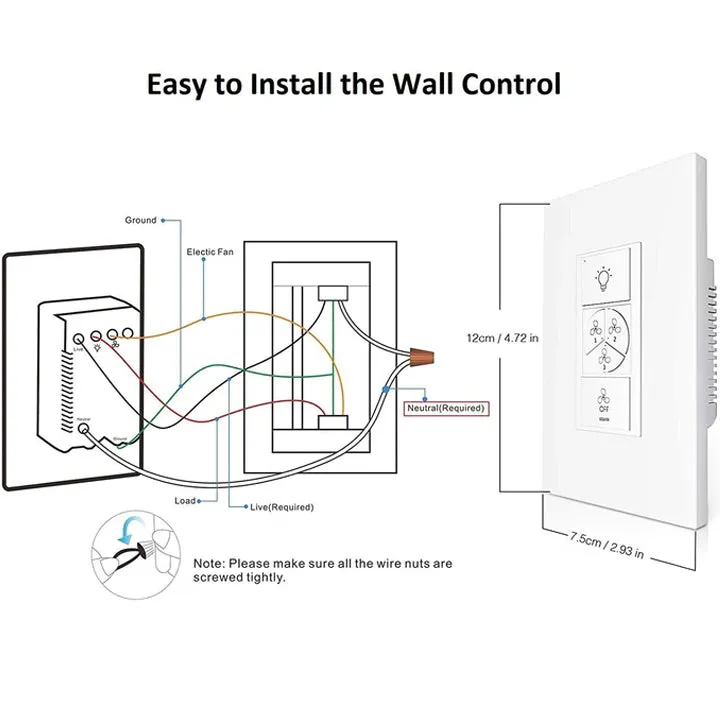 RAIDEN 52 inch 3-Blade Flush Mount Smart Ceiling Fan with LED Light Kit & Smart Wall Switch  - Silver/Light Wood