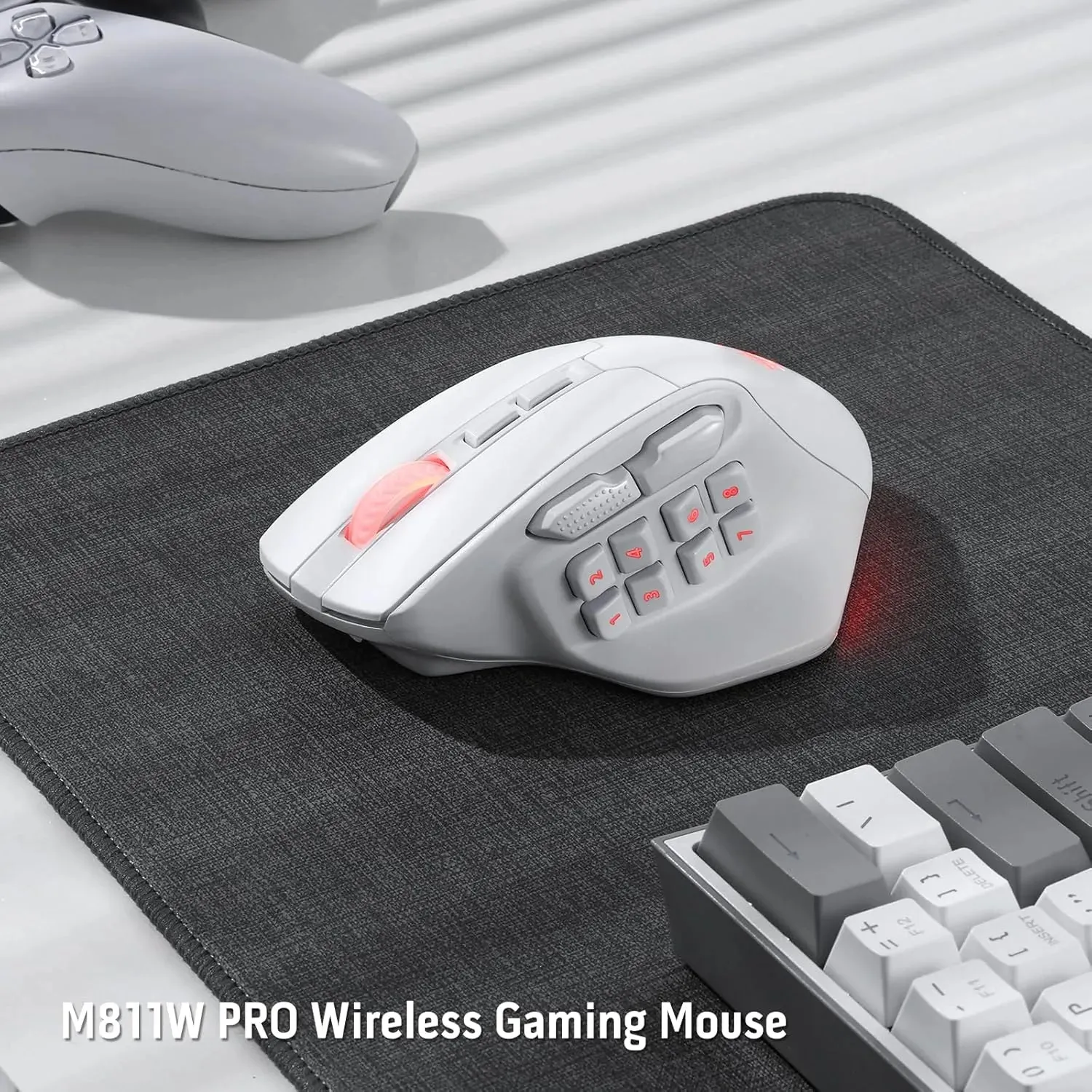 Redragon Aatrox M811 Pro Wireless MMO Mouse: With 10 Side Macro Buttons and RGB Lighting